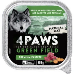 Paws Green Field Premium Pastete Neuseelandlamm, Karotte & Thymian 300G