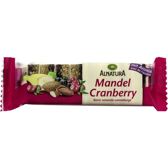 Bio Mandel-Cranberry Fruchtschnitte 75G 3 Bio Mandel-Cranberry Fruchtschnitte 75G
