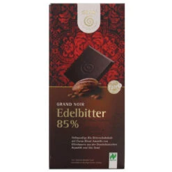 Bio Schokolade Edelbitter 85% 100G