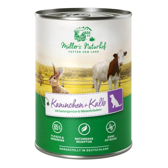 Naturhof Hundefutter Kalb & Kaninchen 400G 3 Naturhof Hundefutter Kalb & Kaninchen 400G