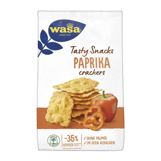 Wasa Tasty Snacks Paprika Crackers 150G 3 Wasa Tasty Snacks Paprika Crackers 150G